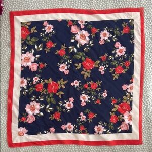 Madewell Floral Hair Scarf - Red and Blue